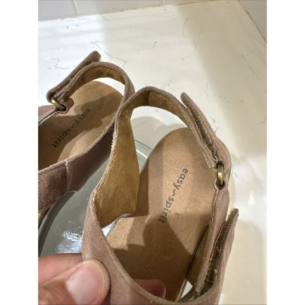 Easy Spirit Kailynne Strappy Sandal Women's Sz 10M Brown Suede Hook & Loop